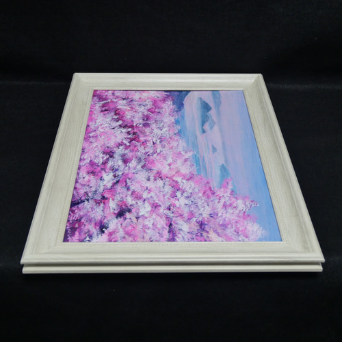 油絵 油彩 油彩画 絵 絵画【富士山とミニ芝桜富士山】 | HIROSHI1990