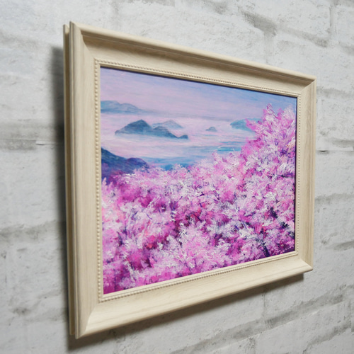 一点物】春の光を飾る。油絵原画【春の瀬戸内、淡い夢】肉筆一点物