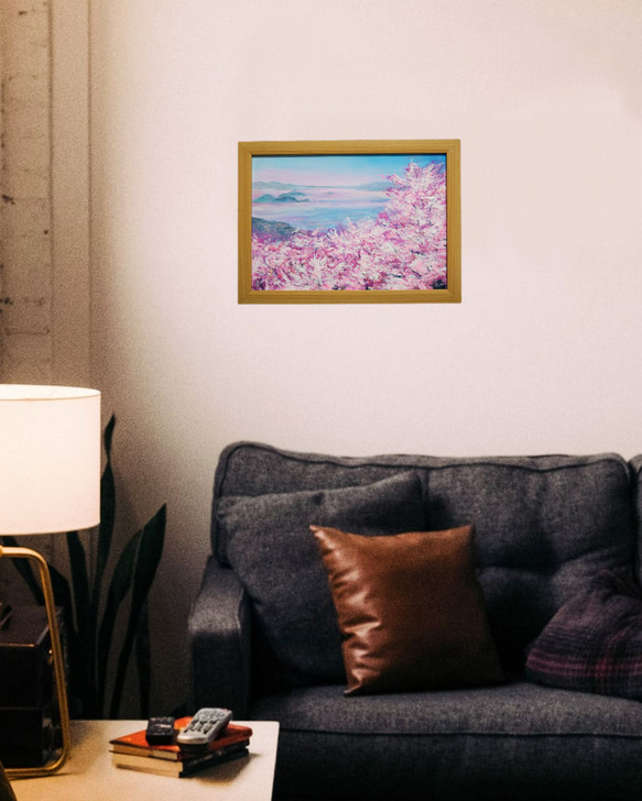 油絵 油彩 油彩画 絵 絵画 【海の桜】 10枚目の画像