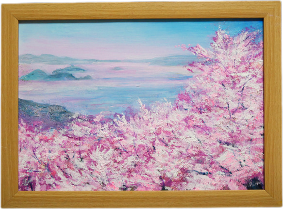 油絵 油彩 油彩画 絵 絵画 【海の桜】 9枚目の画像