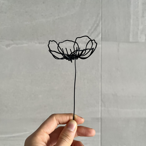 アネモネ 一輪挿し ワイヤーアート ワイヤークラフト アート