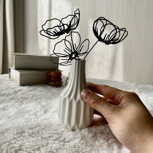 アネモネ 一輪 ワイヤーアート 立体・オブジェ 針金堂 通販 17204167