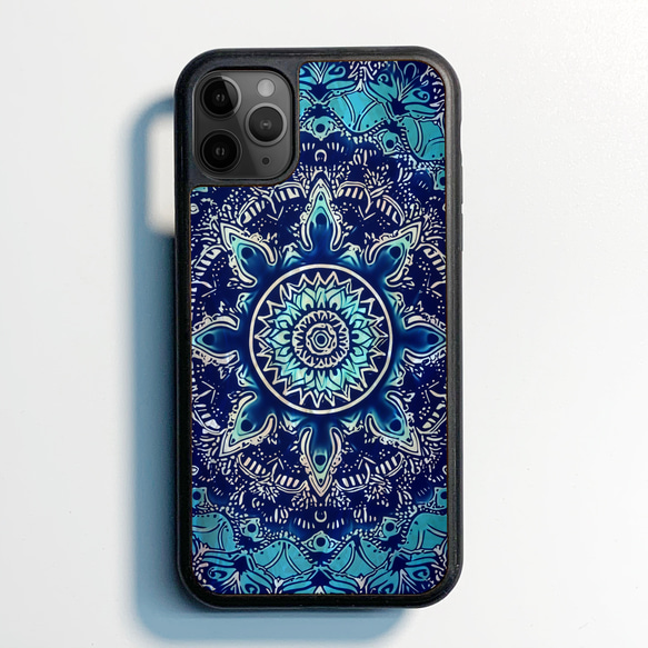 油画　貝殻 螺鈿風 曼荼羅 名入れ可 天然貝シェル iPhone 16 全機種対応