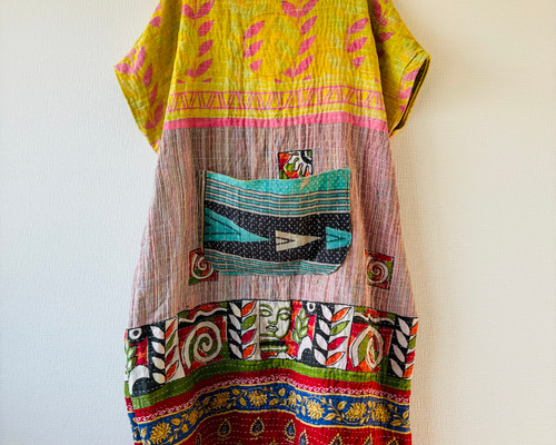 ふい インド ラリーキルト zakuchiku ワイドパンツ インド ラリーキルト BIGポッケ zakuchiku ワイドズボン ロングパンツ