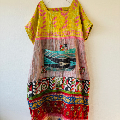 インドラリーキルト zakuchiku ロングワンピース