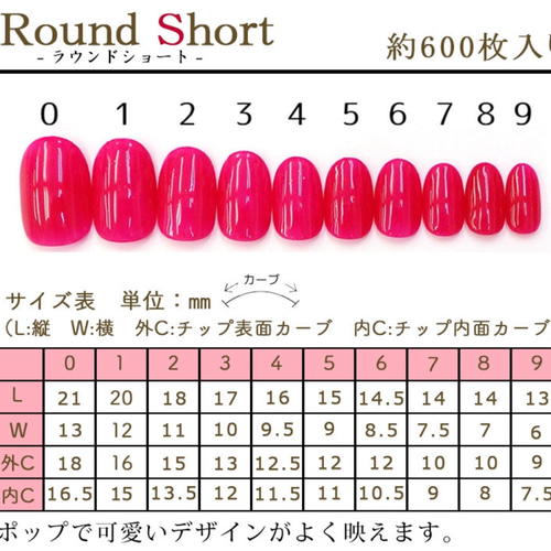 ネイルチップサイズ、オーダー受け付け ネイルチップ/オーダーチップ/サイズオーダー/サイズ変更 ネイルチップ