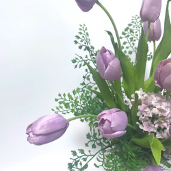 アートフラワー　造花　チューリップ　チューリップアレンジメント　フラワーギフト　誕生日　新築祝い　春色カラー 2枚目の画像
