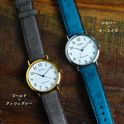 高級イタリアンレザー シンプルウォッチ 腕時計 時計ベルト 2枚目の画像