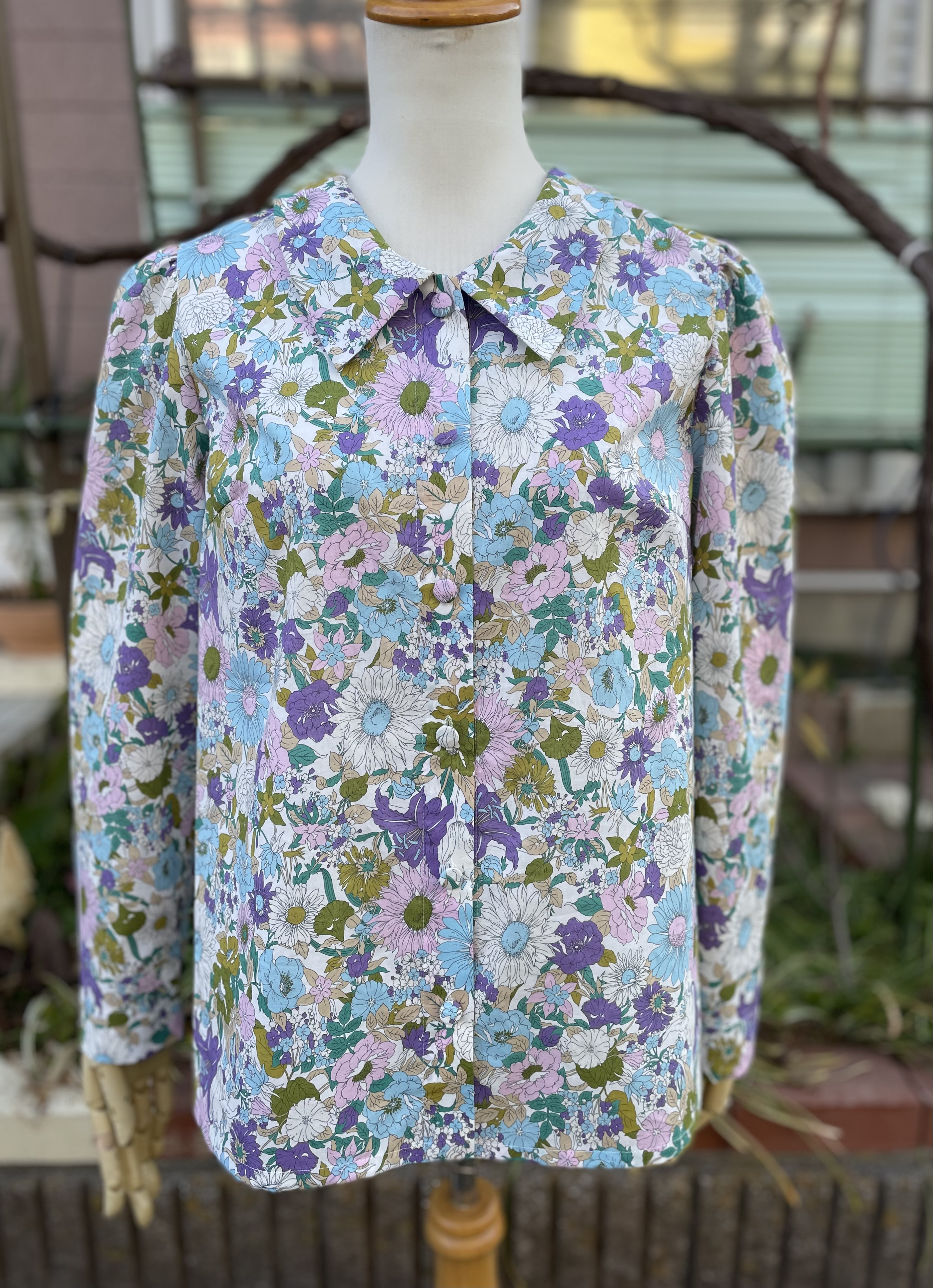 カラフル花柄❤︎コットンローンブラウス