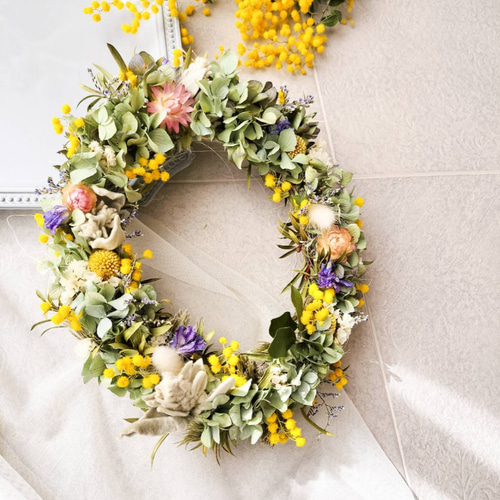 秋色紫陽花オーバルリース 秋色紫陽花オーバルリース 秋色紫陽花のブーケ - With Garden Tsukuba