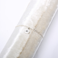 幸運 羅針盤 コンパス シルバー s925 純銀 ブレスレット  アンクレット  誕生日プレゼント バレンタインデープレ 2枚目の画像
