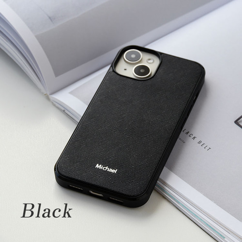 サフィアーノレザー スマホケース 本革 名入れ グリップタッチ 文字