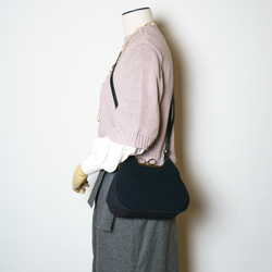 【受注制作】黒猫・アズネコがま口ショルダーバッグ 4枚目の画像