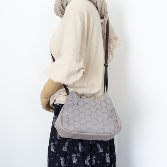 【受注制作】黒猫・アズネコがま口ショルダーバッグ 17枚目の画像