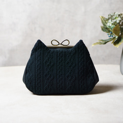 【受注制作】黒猫・アズネコがま口ショルダーバッグ 7枚目の画像