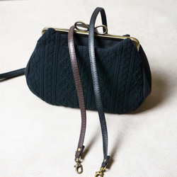 【受注制作】黒猫・アズネコがま口ショルダーバッグ 11枚目の画像