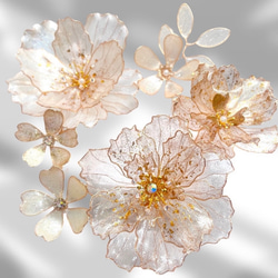 再販6】ガラス風 芙蓉 の 髪飾り ⭐︎ アメリカンフラワー