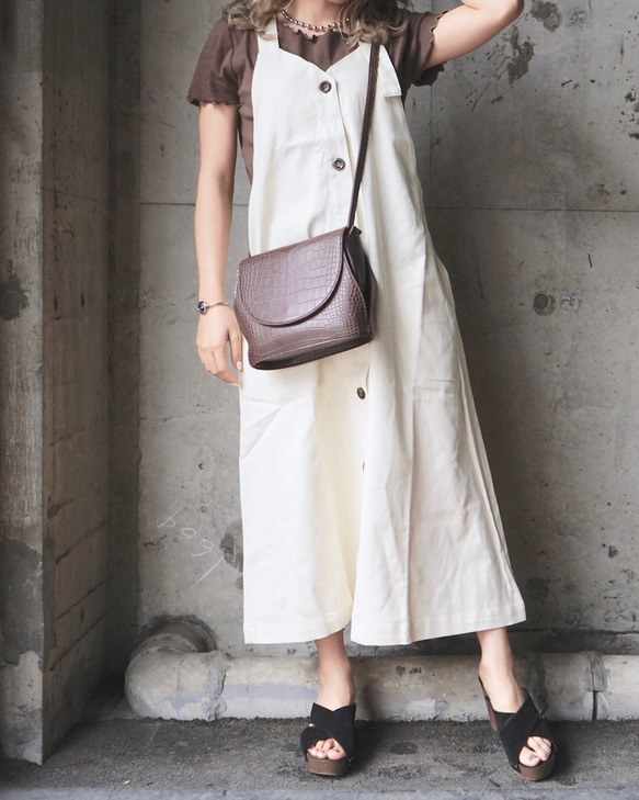 Piping Trim Rib Cutsew (brown) 半袖Ｔシャツ ブラウン 茶色　 ガーリー 5枚目の画像