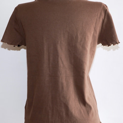 Piping Trim Rib Cutsew (brown) 半袖Ｔシャツ ブラウン 茶色　 ガーリー 10枚目の画像