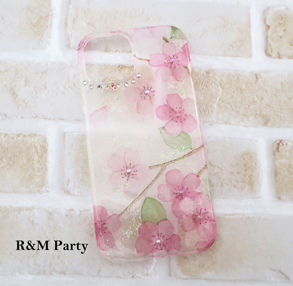 レジン桜 スマホケース iPhone16e iPhone14 iPhone17e iPhone17