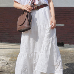 Cutwork Cotton Lace Long Skirt（white） ロングスカート ホワイト 白 カジュアル 6枚目の画像
