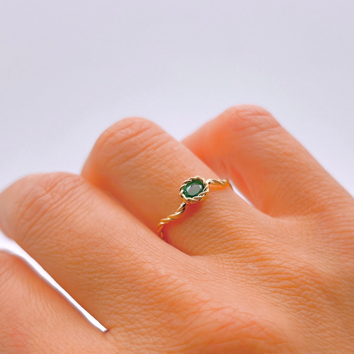 K18YG エメラルド リング k18yg エメラルドリング 指輪・リング Honey❤︎ 通販 17205301