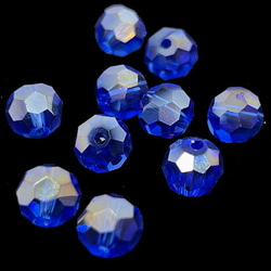 【10顆】圓形切割玻璃珠★8mm/極光藍★圓形切割珠 多面切割 第2張的照片