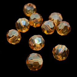 【10顆】圓形切割玻璃珠★8mm/極光淺橘色★圓形切割珠 多面切割 第2張的照片