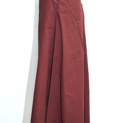 Chino Long A-Line Skirt (Bordeaux) ロングスカート レッド 赤 カジュアル 9枚目の画像
