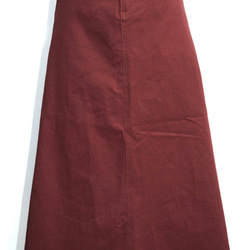 Chino Long A-Line Skirt (Bordeaux) ロングスカート レッド 赤 カジュアル 6枚目の画像