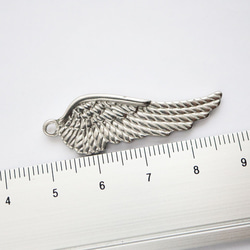 男前 304L サージカルステンレス 天使の翼 羽根 チャーム 2個 9枚目の画像