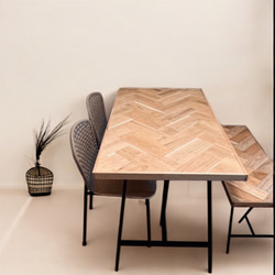 herringbone ヘリンボーン ダイニングテーブル アイアン家具