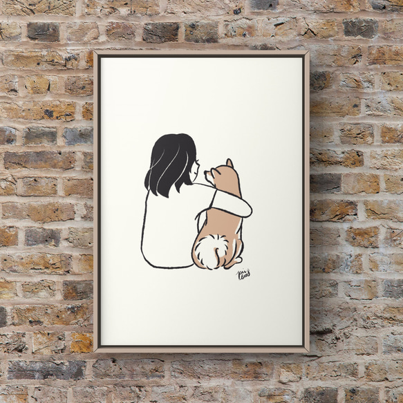 柴犬【ねえ聞いて】A4ポスター　犬　ペット　イラスト　うちの子 1枚目の画像