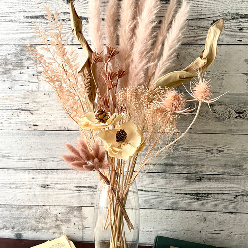 ドライフラワー 桜 くすみピンクのインテリア そのまま飾るだけ 花束