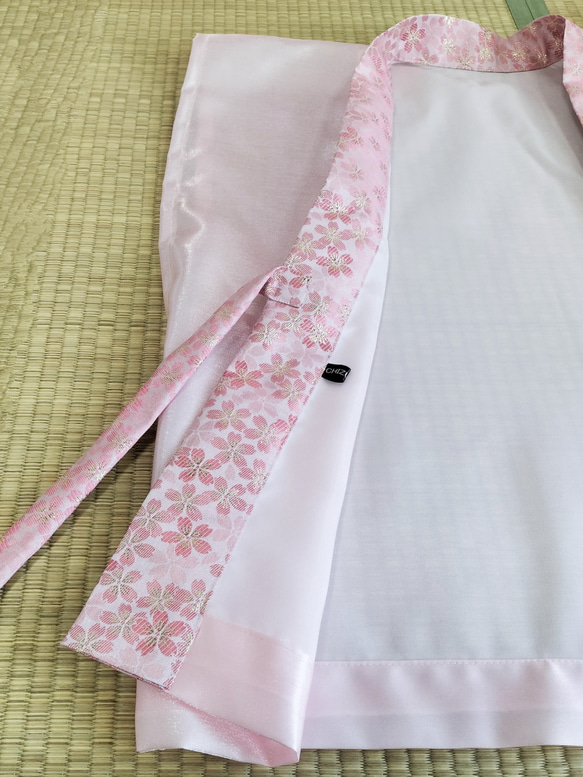 100歳百寿紀寿祝い京都西陣織金襴『花盛桜』ちゃんちゃんこ3点セット 3枚目の画像