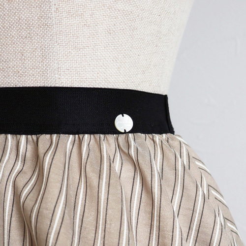 フリーサイズ◎】オーガンジー ボーダー織りふんわりスカート【ロング  