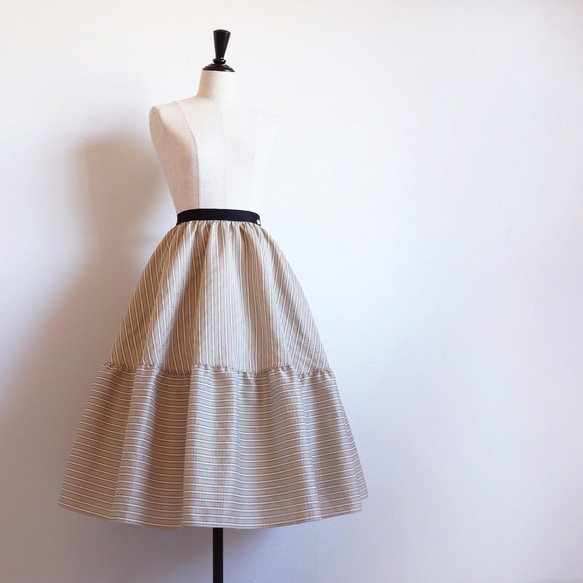 ジョリーミニョンボーダースカート(店舗限定色) マシェリコラボ》ボーダーフレアスカート