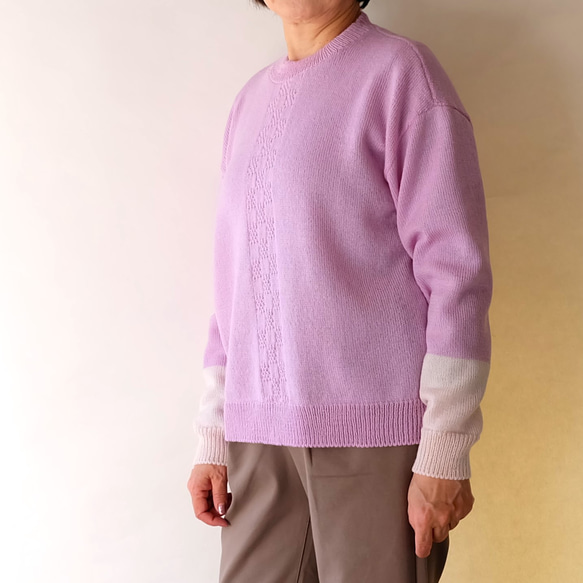 早春・秋冬バイカラーセーター（pink & Sakura color) 10枚目の画像