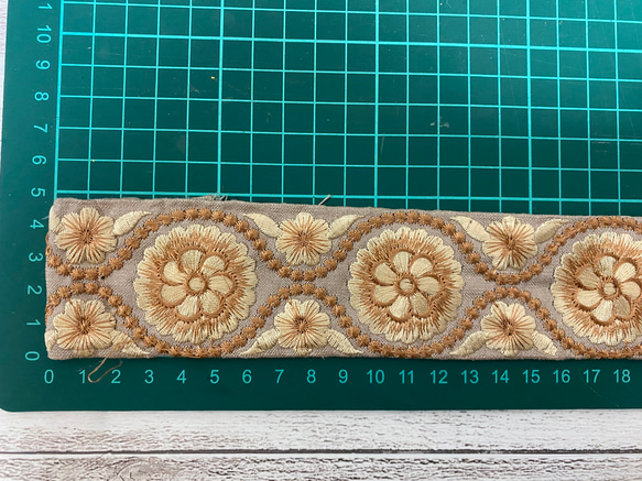 【50cm / 4.5cm幅】インド刺繍リボン S002-50 2枚目の画像