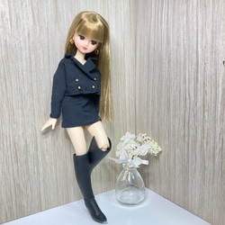 確認用リカちゃん ケープ フード付き 3点セット 1097※黒のフード付きケープ※1/6ドール服※momokoDOLL※j-doll※リカ