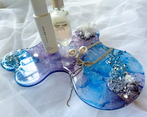クリスタルクラスターが可愛い⭐︎星空のジュエリートレイ/小物置き