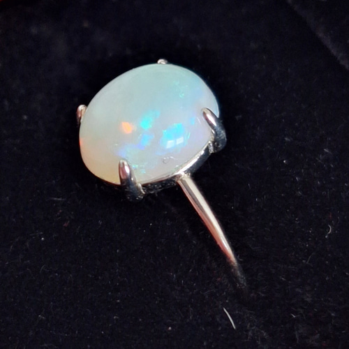 楽天市場】ブラックオパール リング 4.24ct カボションカット
