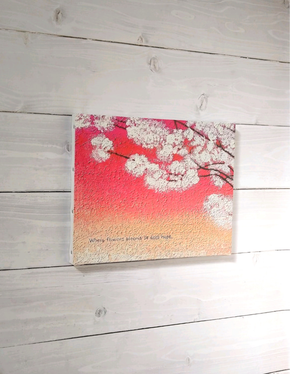 風景画 桜の絵 『花咲くところに希望も咲く』 桜 春 絵 絵画 アクリル キャンバス プリント アート パネル 2枚目の画像