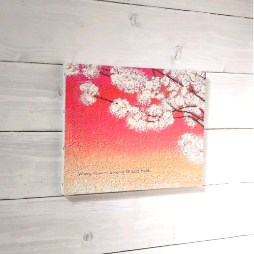 咲き誇る桜】アクリル画 F3 風景画 絵画（桜月導き酔う」 by