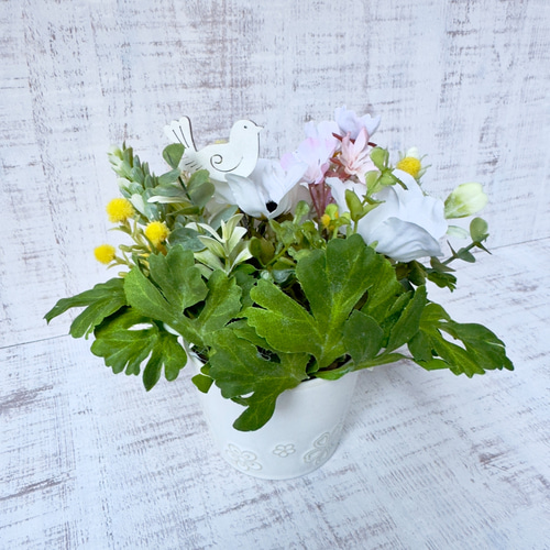 春のアレンジメント 桜 ミモザ アーティシャルフラワー 造花