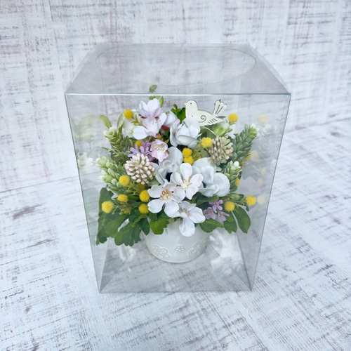 春のアレンジメント 桜 ミモザ アーティシャルフラワー 造花