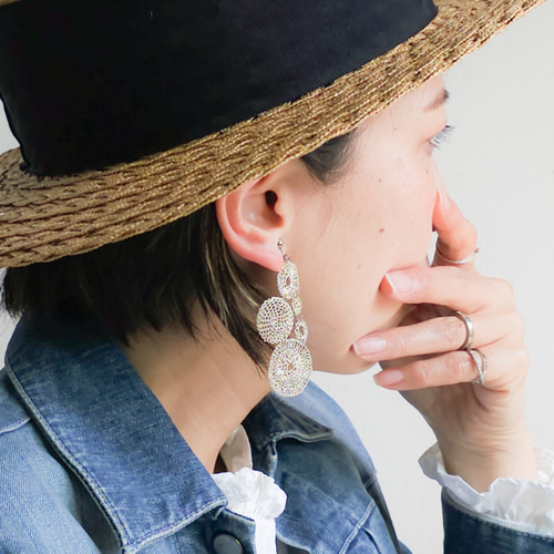 存在感抜群！半円 イヤリング シルバー IRIS47｜idea hoop earring S イヤリング 落ちにくい シルバー
