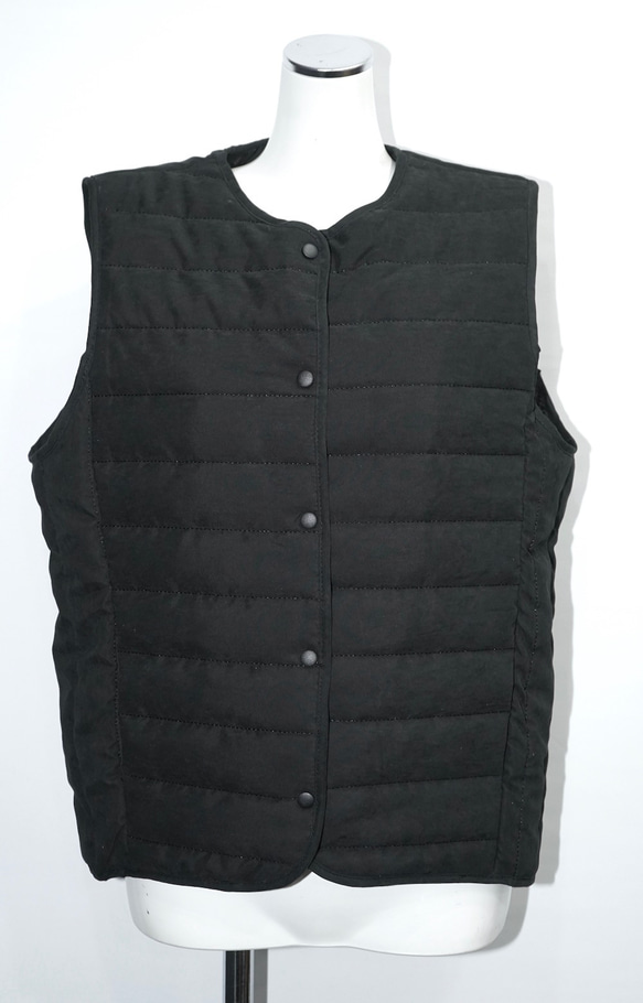 Black Padding Vest ニットベスト ブラック 黒 カジュアル 4枚目の画像