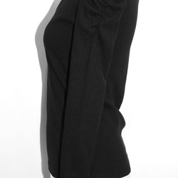 Shirring Shoulder Rib Tops (black) 長袖Ｔシャツ ブラック 黒 ストリート 8枚目の画像