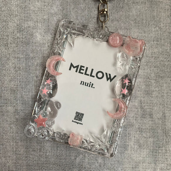 B8トレカキーホルダー】硬質ケース 『 holiday 』pink star/星/くま/月